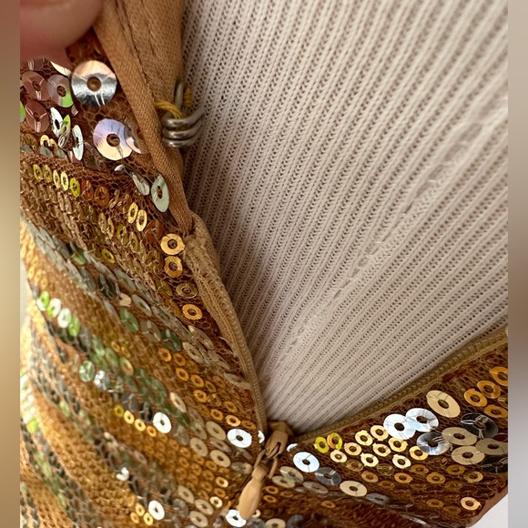 Faviana Couture Gold Sequins Cocktail Dress- Size 2 - Picture 6 of 8
